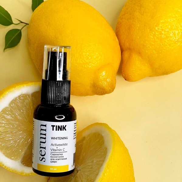 Сироватка для обличчя освітлювальна Tink Whitening Serum, з Actiwhite, вітаміном Е і феруловою кислотою, 30 мл - Pampik - 4