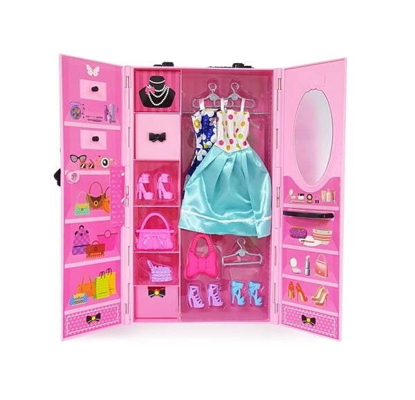 Ігровий набір Меблі для ляльок Qunxing toys Гардероб з одягом (YS1905-11) - Pampik