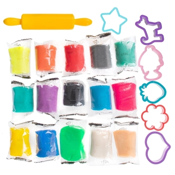 Набір для дитячих розваг Genio Kids Тісто-пластилін, 12 + 3 кольори (TA1068S) - Pampik - 2