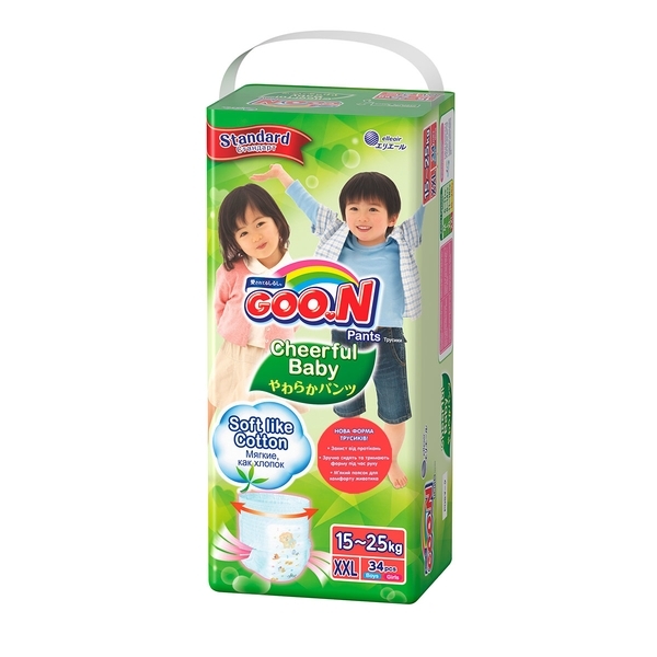 Підгузки-трусики Goo.N Cheerful Baby XXL (15-25 кг), 34 шт. - Pampik