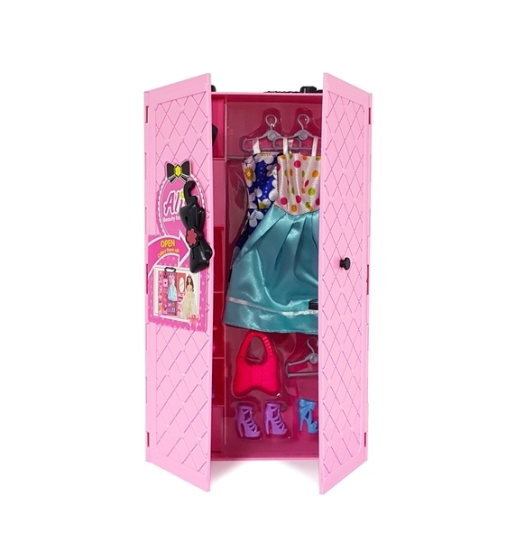 Ігровий набір Меблі для ляльок Qunxing toys Гардероб з одягом (YS1905-11) - Pampik - 2