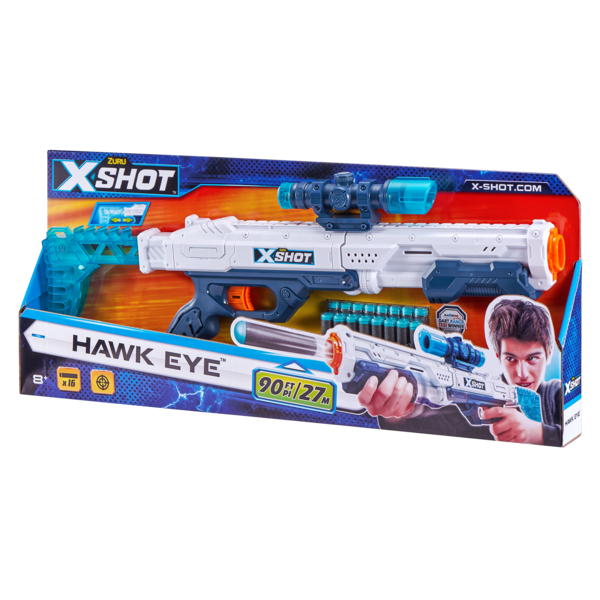 Скорострельный бластер Zuru X-Shot Excel Hawk Eye (36435Z) - Pampik