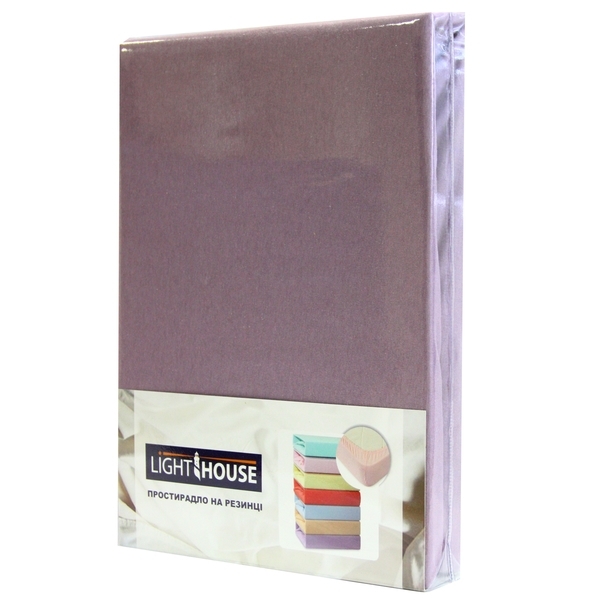 Простыня на резинке LightHouse, трикотаж, 160х200 см, лиловый (46579) - Pampik - 2