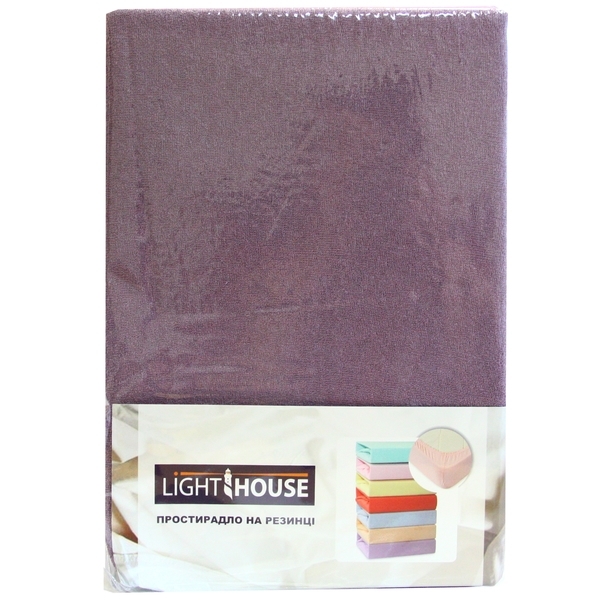 Простыня на резинке LightHouse, махра, 160х200 см, лиловый (46739) - Pampik