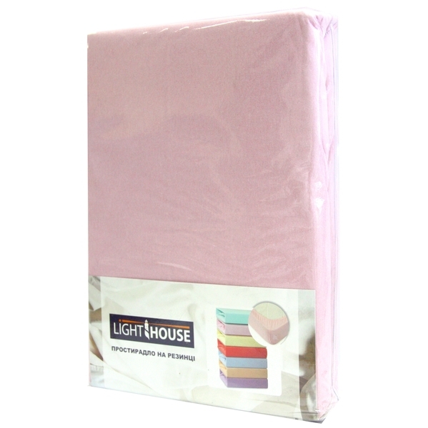 Простыня на резинке LightHouse, трикотаж, 160х200 см, розовый (46531) - Pampik - 2