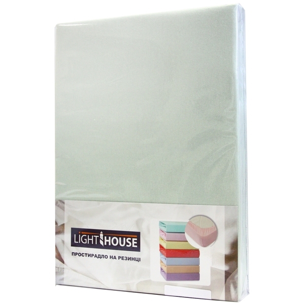 Простыня на резинке LightHouse, трикотаж, 160х200 см, бирюзовый (46562) - Pampik - 2