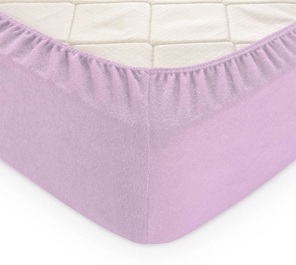 Простирадло на резинці LightHouse, махра, 160х200 см, бузковий (46708) - Pampik - 4