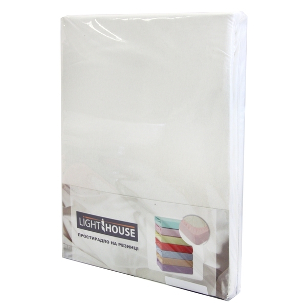 Простыня на резинке LightHouse, трикотаж, 160х200 см, кремовый (46500) - Pampik - 2