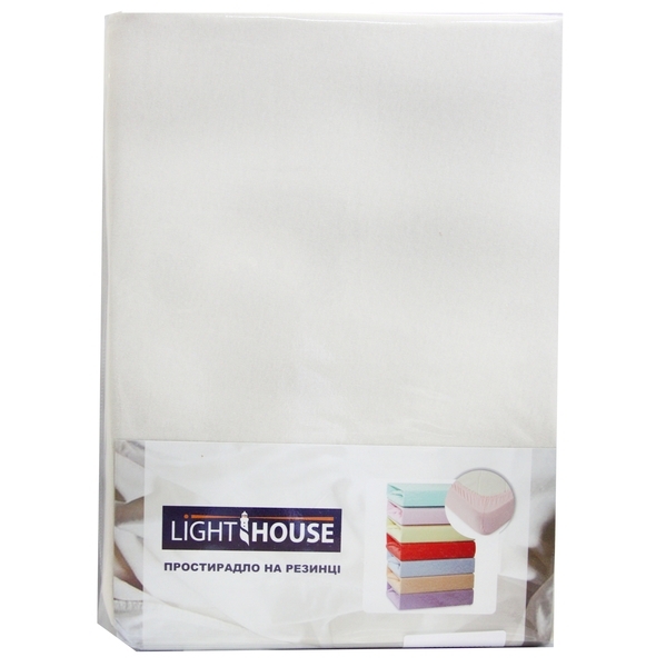 Простирадло на резинці LightHouse, трикотаж, 160х200 см, бежевий (46517) - Pampik