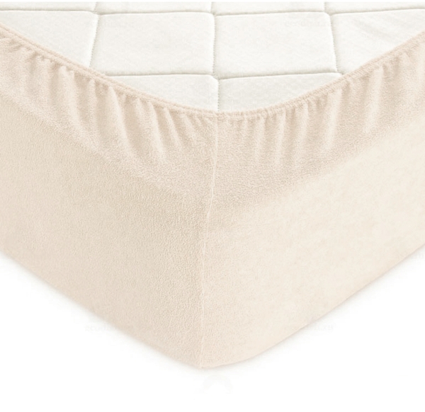 Простыня на резинке LightHouse, махра, 160х200 см, кремовый (46661) - Pampik - 4