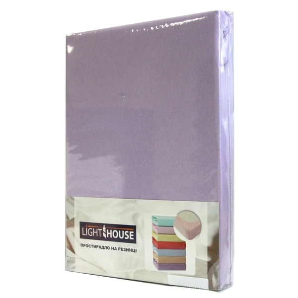 Простирадло на резинці LightHouse, трикотаж, 160х200 см, бузковий (46548) - Pampik - 2