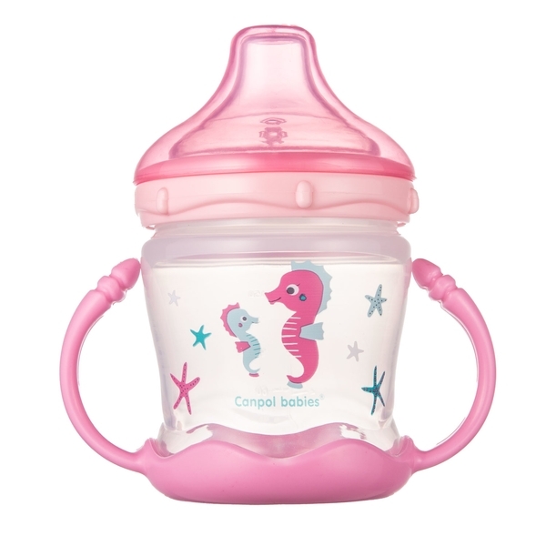 Поильник-непроливайка Canpol Babies Sweet fun, 180 мл, розовый (57/300_pin) - Pampik