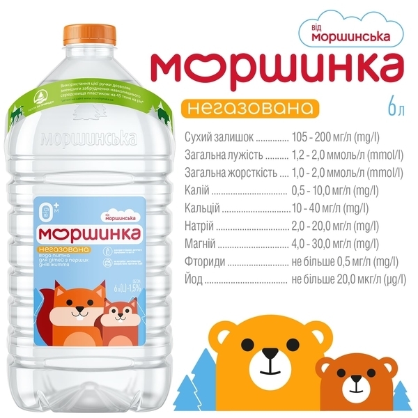 Мінеральна вода Моршинка, негазована, 6 л - Pampik - 3
