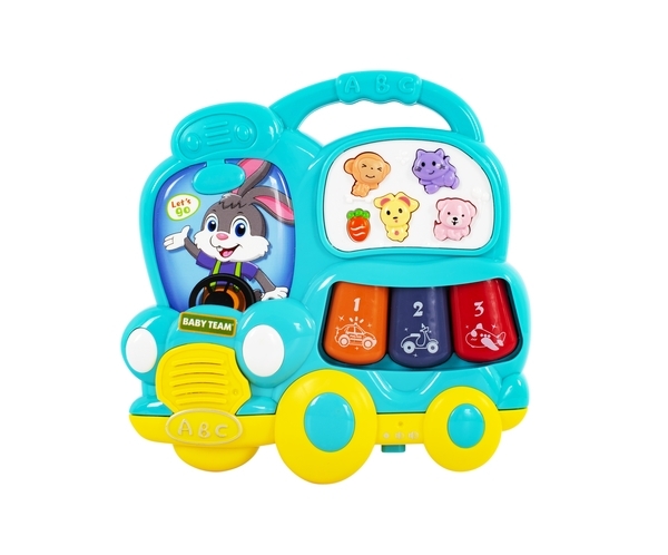 Игрушка музыкальная Baby Team Автобус, голубой (8633_голубой) - Pampik - 3