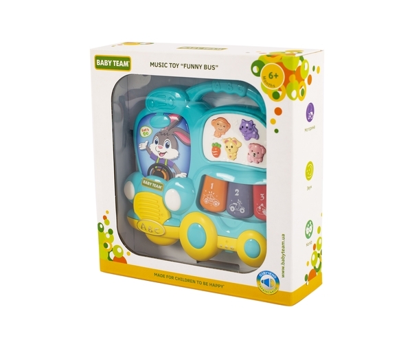 Игрушка музыкальная Baby Team Автобус, голубой (8633_голубой) - Pampik - 5