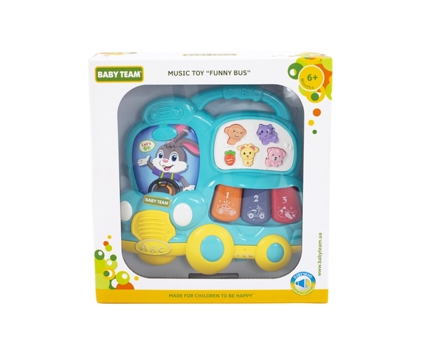 Игрушка музыкальная Baby Team Автобус, голубой (8633_голубой) - Pampik - 2