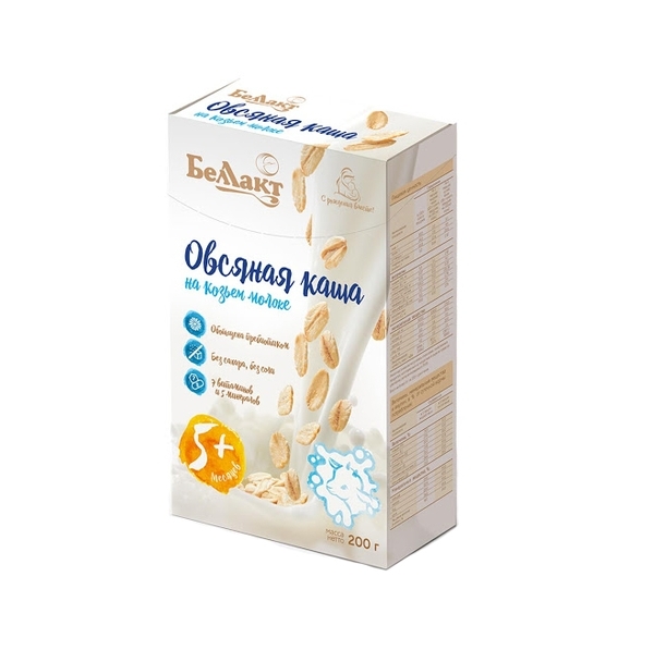 Вівсяна каша молочна суха Беллакт на козячому молоці, 200 г - Pampik