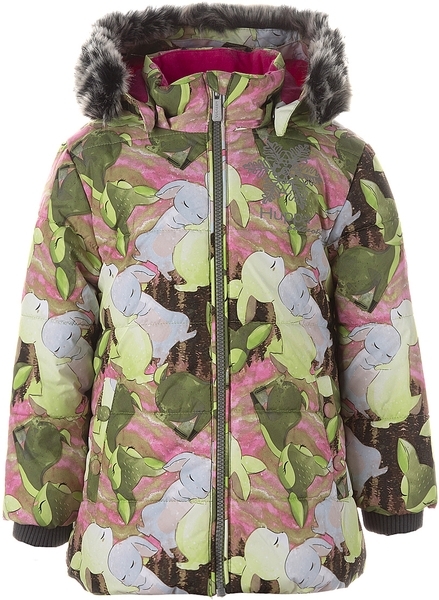 Термокуртка Huppa Melinda 1, р.92, зеленый с розовым (18220030-03447-092) - Pampik