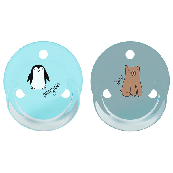 Латексна кругла пустушка Baby-Nova, 0+, 2 шт., Блакитний (3966371) - Pampik