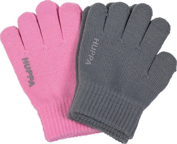 Перчатки Huppa Levi 2, р.1, акрил, розовый, серый, 2 шт. (82050002-00113-001) - Pampik - 2