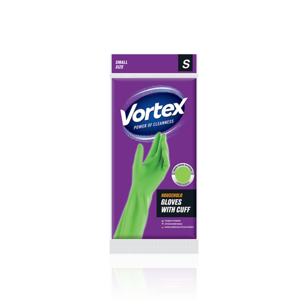 Перчатки хозяйственные Vortex с удлиненными манжетами, S