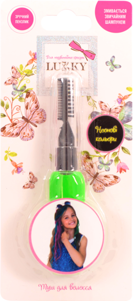 Туш для волосся Lukky Неонові кольори, зелений (T11933) - Pampik