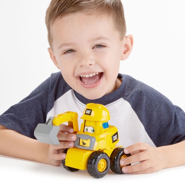 Екскаватор Funrise CAT Веселі будівельники, зі звуковими ефектами, 14 см (82446) - Pampik - 7