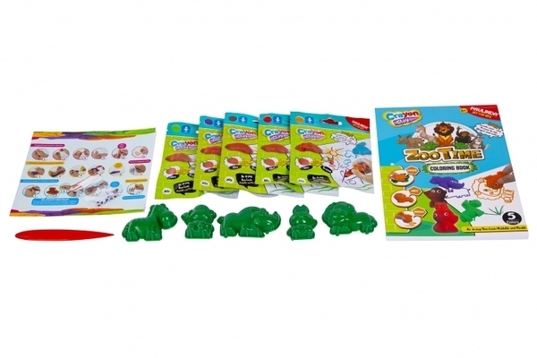Набір для творчості Paulinda Crayon clay 2 в 1 Зоопарк з розфарбуванням, маса для ліплення + олівці (PL-194002) - Pampik - 3