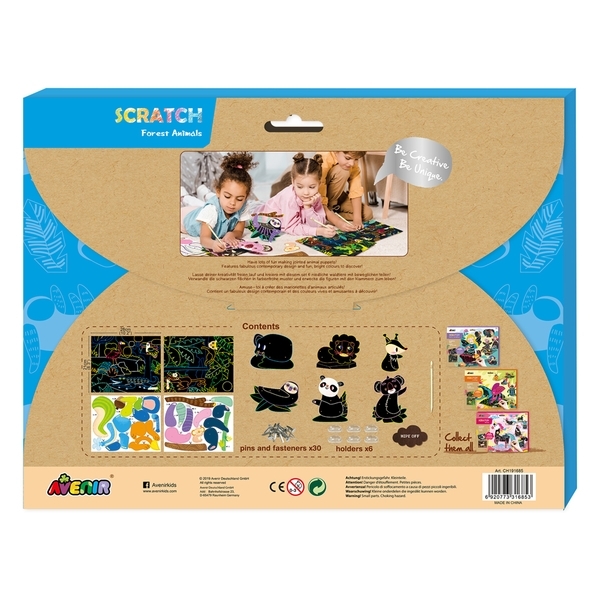Набор для творчества скретч-арт Avenir Лесные животные (CH191685) - Pampik - 2