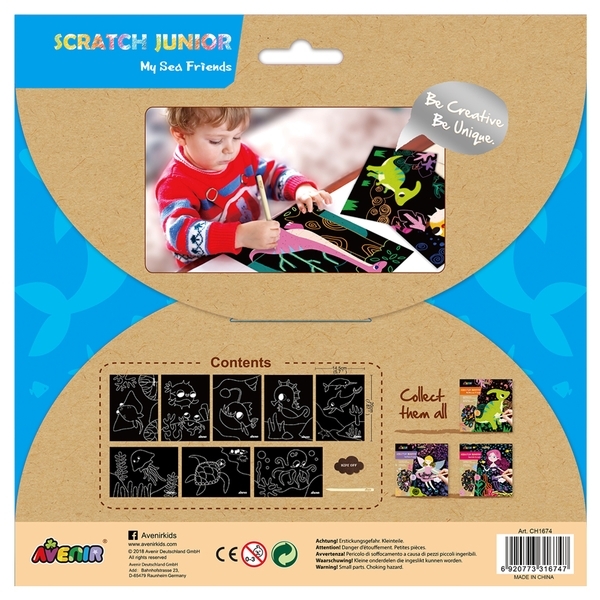 Набор для творчества скретч-арт Avenir Морские друзья, 8 листов (CH1674) - Pampik - 2