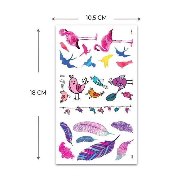 Набір наклейок для тіла Avenir Сови і пір'я (69582) - Pampik - 3