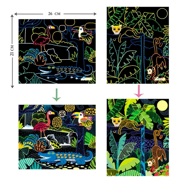 Набор для творчества скретч-арт Avenir Лесные животные (CH191685) - Pampik - 10