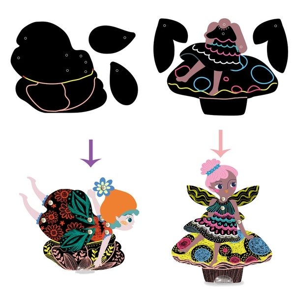 Набор для творчества скретч-арт Avenir Эльфы в саду (CH191682) - Pampik - 2