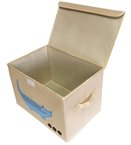 Короб складной с крышкой Handy Home Крокодил синий, 38x26x26 см, бежевый (CH14) - Pampik - 2