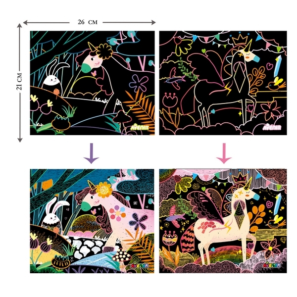 Набор для творчества скретч-арт Avenir Единорог (CH191683) - Pampik - 10