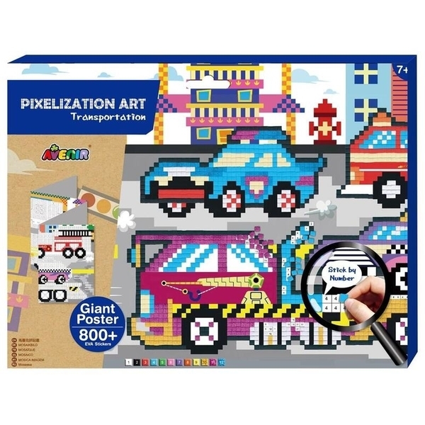 Набір для творчості Avenir Картина за номерами арт-пікселі Транспорт, 1000 елементів (CH191596) - Pampik