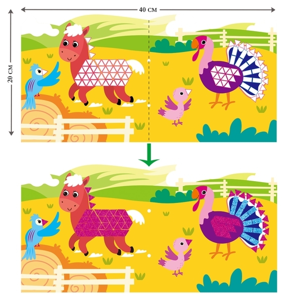 Набір для творчості Avenir Аплікація-мозаїка Фермерські тварини, 600 елементів (CH191592) - Pampik - 3