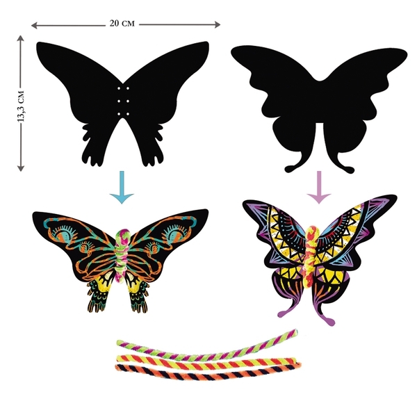 Набор для творчества скретч-арт Avenir Бабочки, 4 листа (CH1318) - Pampik - 2