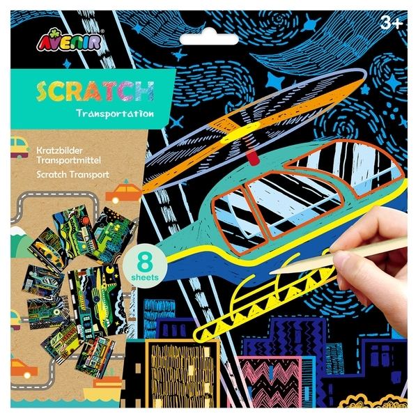 Набор для творчества скретч-арт Avenir Транспорт, 8 листов (CH191681) - Pampik