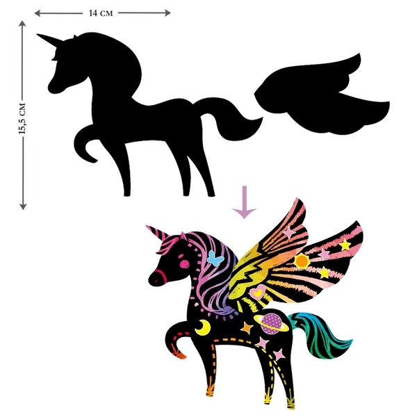 Набор для творчества скретч-арт Avenir Единорог, 4 листа (CH1428) - Pampik - 3