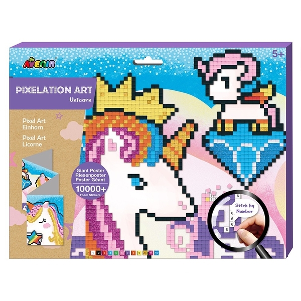 Набір для творчості Avenir Картина за номерами арт-пікселі Єдиноріг, 1000 елементів (CH191599) - Pampik