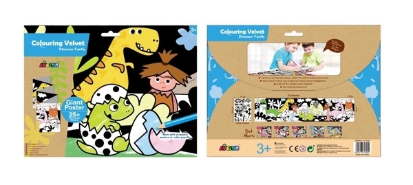 Набір для малювання Avenir Гігантська вельвет-розмальовування Динозавр (CH191695) - Pampik - 4