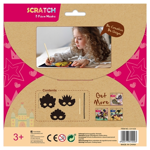 Набор для творчества скретч-арт Avenir Королевская маска, 3 листа (CH1429) - Pampik - 6