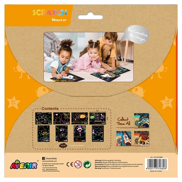 Набор для творчества скретч-арт Avenir Монстр, 8 листов (CH191680) - Pampik - 7
