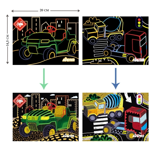 Набор для творчества скретч-арт Avenir Строительство, 8 листов (CH191679) - Pampik - 3