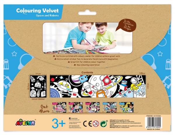 Набор для рисования Avenir Гигантская вельвет-разрисовка Космос и робот (CH191694) - Pampik - 2