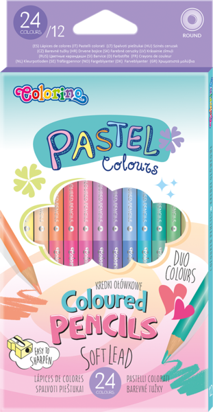 Набір кольорових двосторонніх олівців CoolPack Пастель, 12 шт. (87737PTR) - Pampik