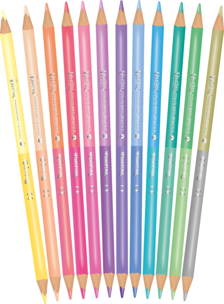 Набір кольорових двосторонніх олівців CoolPack Пастель, 12 шт. (87737PTR) - Pampik - 2