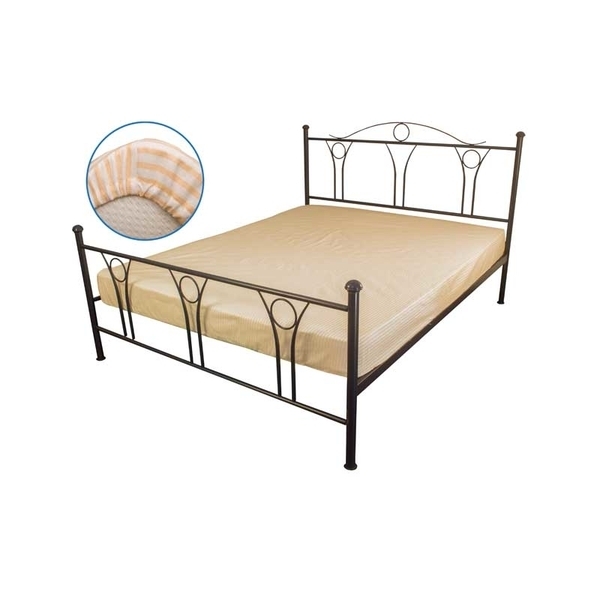 Простирадло на резинці Руно Смужка, бязь, 200х90 см, бежевий (503.116_Бежева смужка) - Pampik