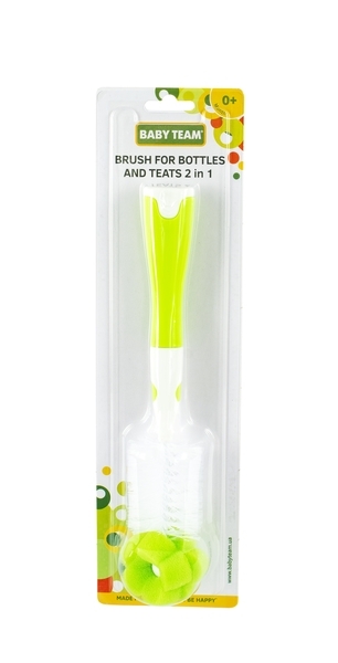 Йоржик для пляшечок і сосок Baby Team, 2 в 1, зелений (1601) - Pampik - 2